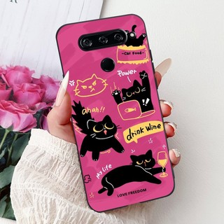 Dành Cho LG V40 ThinQ Vỏ V405 LM-V405 LM-V409N Vỏ Chống Sốc Mát Rồng Hổ Silicon Mềm Màu Đen Dành Cho LGV40 ThinQ Ốp Lưng