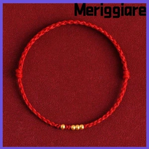 MERIGGIARE Vòng tay cặp đôi may mắn, Dây bện hạt năm cung hoàng đạo tình bạn, Vòng tay dây màu đỏ thủ công quyến rũ