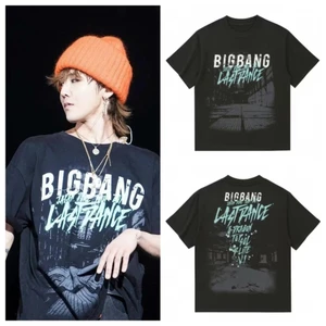 BIGBANG Kwon Ji-Dragon GD Concert Cùng Phong Cách In Hình Cotton Nguyên Chất Ngắn Tay Đen Áo Thun Nam Nữ Mùa Hè Rời Top