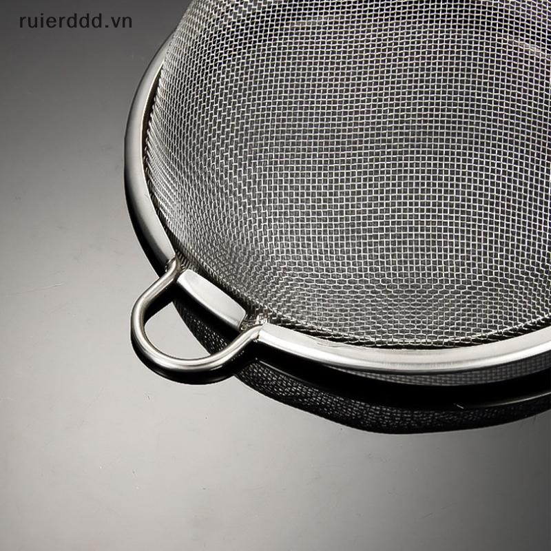 # ruierdd # Tay cầm bằng gỗ Thép không gỉ Máy lọc dầu lưới nhỏ Lưới lọc dầu đa chức năng Lưới lọc bột Dụng cụ làm bánh nhà bếp.