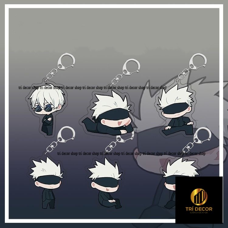 Móc khoá Anime Manga Gojo Satoru Q Version Anime Jujutsu Kaisen Kawaii Acrylic Cute phụ kiện trang trí dễ thương