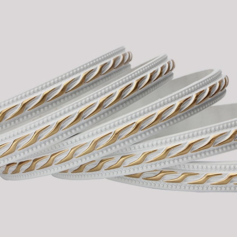SAIA PVC Tự Dính Đường Viền, 12mm * 6mm Giả Nổi Cạnh Trang Trí, Tự Dính Giả Thạch Cao Mềm Đường 1M Khung Ảnh Viền Trần