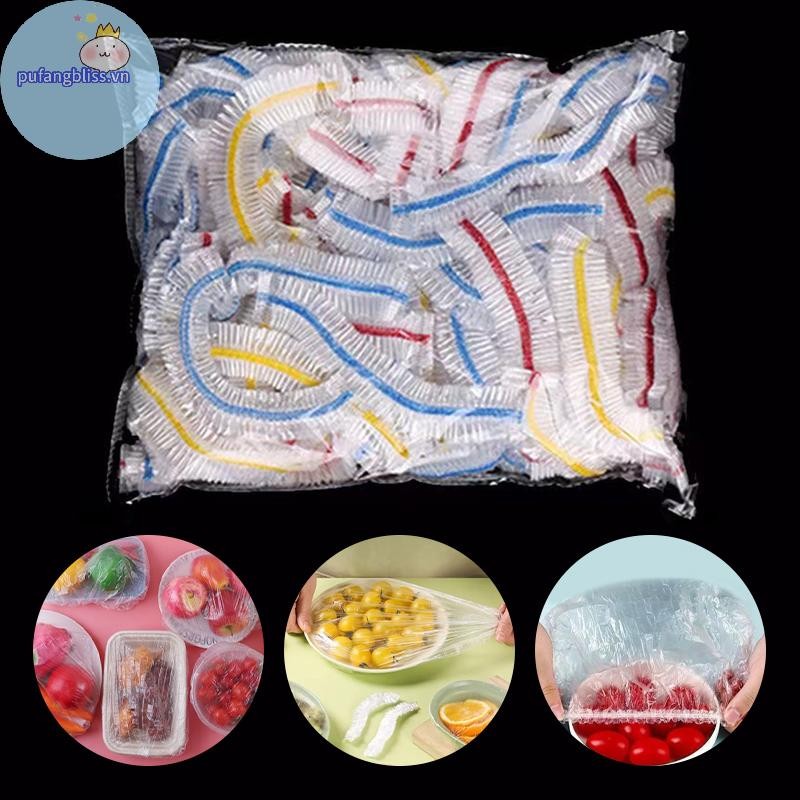 Pufangbliss 100 / 200 / 300 Chiếc Thực Phẩm Trái Cây Tươi Giữ Túi Nhựa Phụ Kiện Nhà Bếp Nhiều Màu Sắc Saran Bọc Thực Phẩm Dùng Một Lần VN