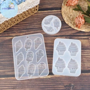 Pufangbliss DIY Kem Popsicle Khuôn Silicon Thực Phẩm Cabochon DIY Decoden Tiếp Liệu VN