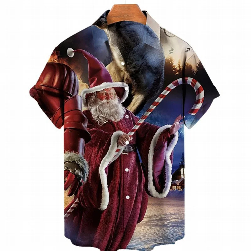 Fashion Milu deer Snowman Men's Oversized Long Sleeve Shirt 3D Christmas Holiday Print
