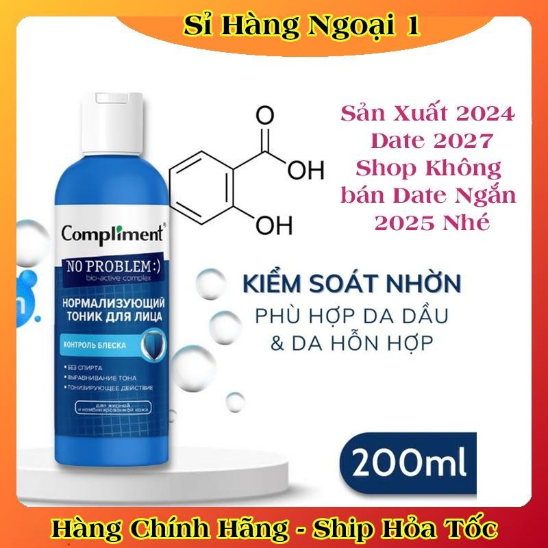 DATE MỚI] Toner Compliment No Problem Salicylic Acid Làm Sạch Da Kiềm Dầu Giảm Mụn 200ml - HÀNG NGA CHÍNH HÃNG