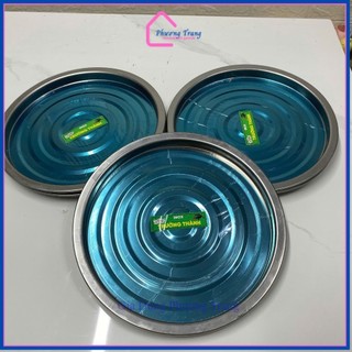 Dĩa lót bếp cồn - Khay lót bếp cồn tròn - Mâm lót bếp cồn inox (ngang 26cm - cao 1.8cm) - Phương Trang