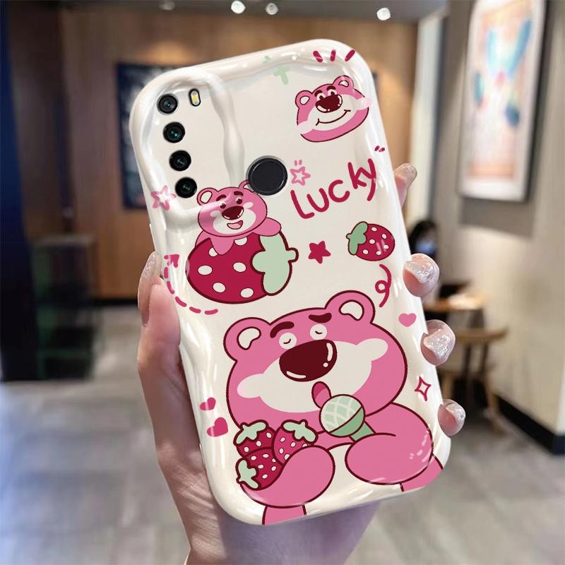Vỏ Cho Redmi Note 8 Kem Hoạt Hình Silicon Bảo Vệ 3D TPU Mềm Dễ Thương Gấu Dâu Thẩm Mỹ Vỏ Điện Thoại Chống Sốc