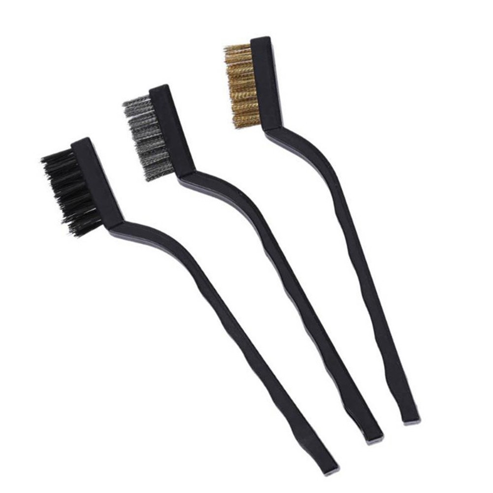 [Cosyh] 1 Bàn chải dây Nylon bằng đồng bằng thép không gỉ 7 "Rust Scrub Loại bỏ dụng cụ làm sạch