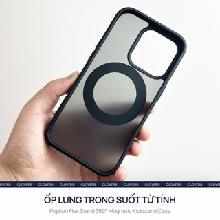 Ốp Lưng Nhám Chân Đế Nam Châm Xoay 360 Dựng Ngang Dọc Cho iPhone 17 Pro Max