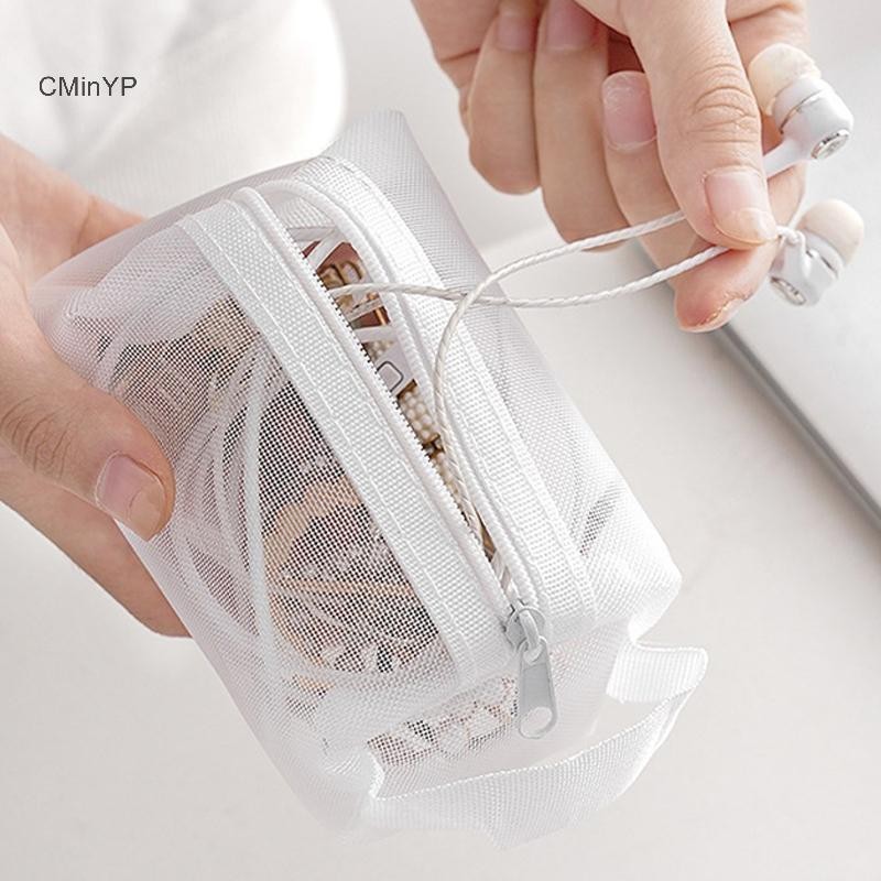 Cminyp Lưới Túi Đựng Mỹ Phẩm Môi Túi Bảo Quản Ví Đựng Tiền Xu Hộp Đựng Tai Nghe Người Tổ Chức Cáp Dữ Liệu Thẻ ID Ngân Hàng Lưu Trữ Vinh Quang