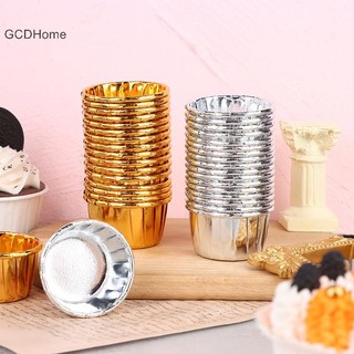 Gcdhome 50 Chiếc Cupcake Giấy Gói Bánh Vàng Bạc Cupcake Nướng Cốc HOT