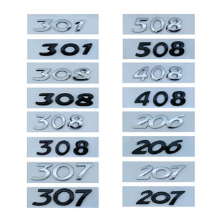 3D ABS Chrome Thân Xe Miếng Dán Cho Peugeot Logo Chữ Cái 206 207 301 307 308 408 508 2008 3008 4008 5008 Chữ Phụ Kiện