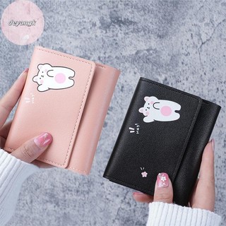 Deyangk Nữ Ngắn Dễ Thương Ví Nhỏ Học Sinh Gấp Ba Hộp Đựng Thẻ Cô Gái Túi Đựng Thẻ Ví Đựng Tiền Xu Ví Nữ Túi Hoạt Hình VN