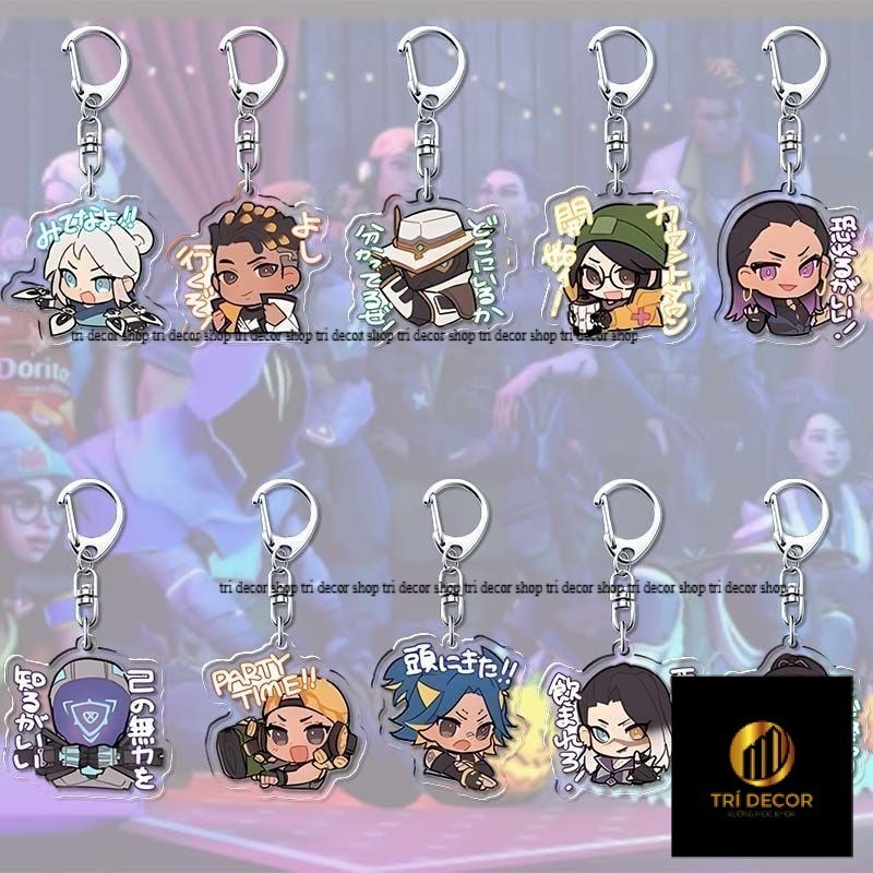 Valorant Meme Series Anime Móc Khóa Nữ Phượng Hoàng Jett Raze Reyna Neon Yoru Acrylic Móc Chìa Khóa Người Mặt Dây