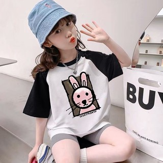 Áo thun tay Raglan lấy cảm hứng từ Hello Kitty 2025 cho bé gái Áo thun hoạt hình vui nhộn mùa hè