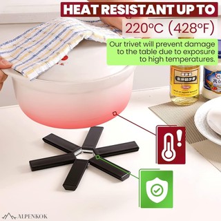 Trivets có thể gập lại cho món ăn nóng Trivets cho Lẩu và Chảo Miếng đệm nóng cho mặt bàn Giá đỡ chảo nóng cho quầy Bộ Trivet có thể gập lại cho giá đỡ nồi đựng thức ăn nóng 1 cái nhỏ gọn