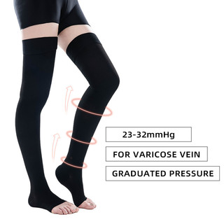 23-32mmHg Co Giãn Điều Dưỡng Nén Thả Unisex Y Tế Loại 2 Áp Lực Vớ Ngủ Chân Giãn Tĩnh Mạch Tất