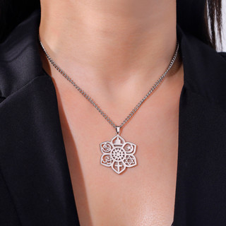 Vòng cổ vàng chữ thập hexagram cho nam nữ, bền màu và không gây dị ứng
