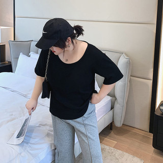 M-4XL Size Lớn Top Nữ [20.000 Ice Silk Mỏng Áo Thun Nữ Mùa Hè Plus Size Áo Plus Béo Cực Lớn Phong Cách Phương Tây Đáy Áo Slim-fit All-Match Fat MM Plus Size Quần Áo Nữ