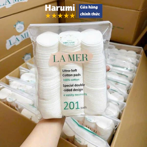 Bông Tẩy Trang Lamer 201 Miếng - Cotton Siêu Mềm Dai, Không Kích Ứng