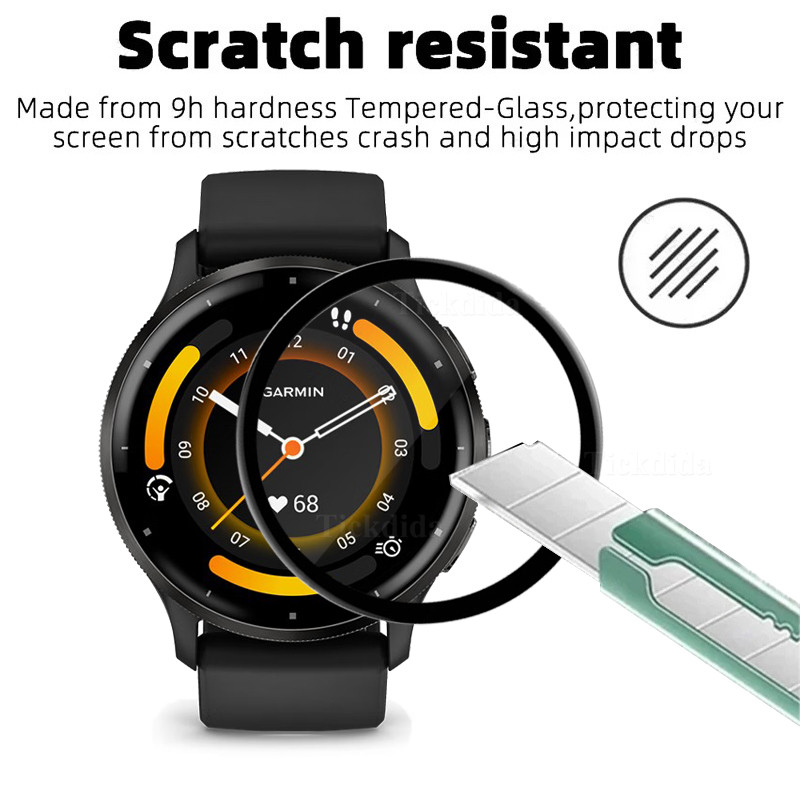 Garmin Venu3 Vivoactive6 1-3 Chiếc 900D HD Cong Kính Cường Lực Cho Garmin Vivoactive 6 5 4S 4 Venu SQ 2 Plus 3S 3 2S Chống Vân Tay Đồng Hồ Bảo Vệ Màn Hình