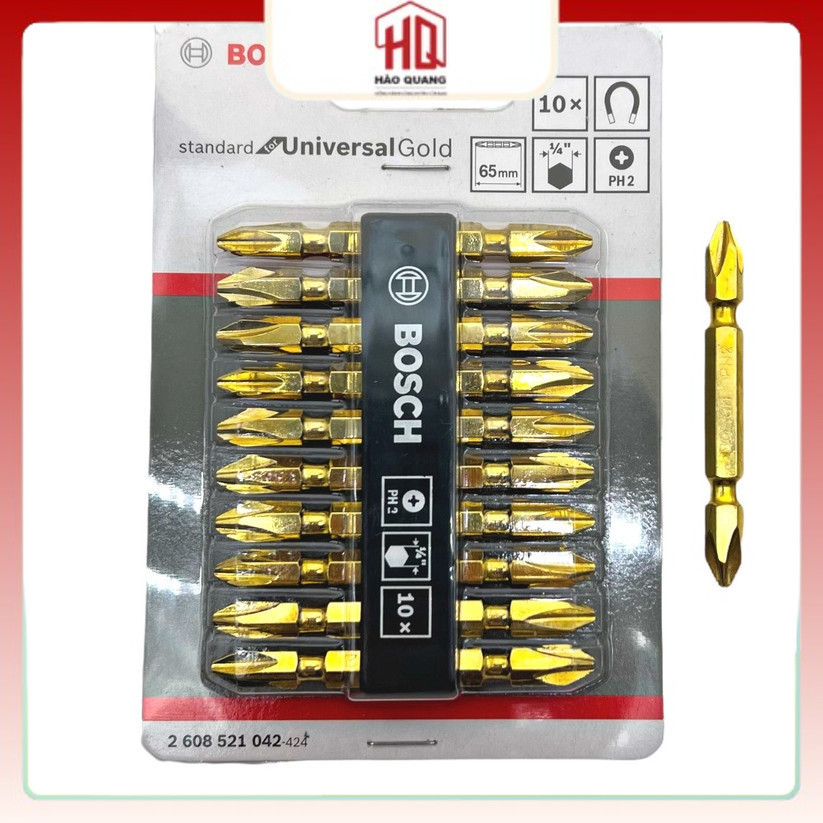 Đầu Bắn Vít Bake PH2 Dài 65mm – Mũi Vít Vàng Bosh Bền Bỉ Cao Cấp