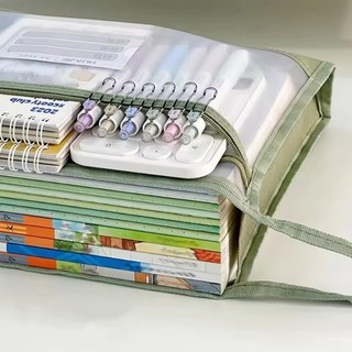Túi lưu trữ A4 hai lớp Túi dây kéo lưới hai lớp Hộp đựng hồ sơ A4 Văn phòng trường học Tổ chức tài liệu dễ dàng
