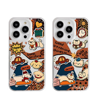 ibumpers Ốp Điện Thoại iPhone Dễ Thương Retro Hoạt Hình Dachshund Họa Tiết Ốp Lưng Trong Suốt Nhám Mờ Chống Bẩn Chống Sốc Cho IPhone 16 15 14 12 13 11 Pro Max IP 7 8 Plus X XS XR