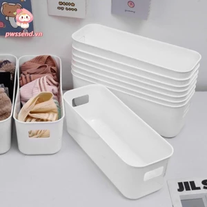 Hộp lưu trữ máy tính để bàn PWSEND, Thùng sắp xếp nhà bếp không nắp có thể xếp chồng lên nhau, Hộp đựng đồ lặt vặt đựng mỹ phẩm trái cây dung tích lớn bền bỉ