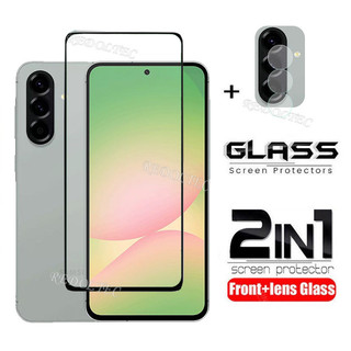 Dành Cho Samsung Galaxy A56 A36 A26 Bảo Vệ Màn Hình 2 Trong 1 + Bảo Vệ Ống Kính Full Keo Dán Kính Cường Lực Bảo Vệ Phim Với Camera Bảo Vệ Flim