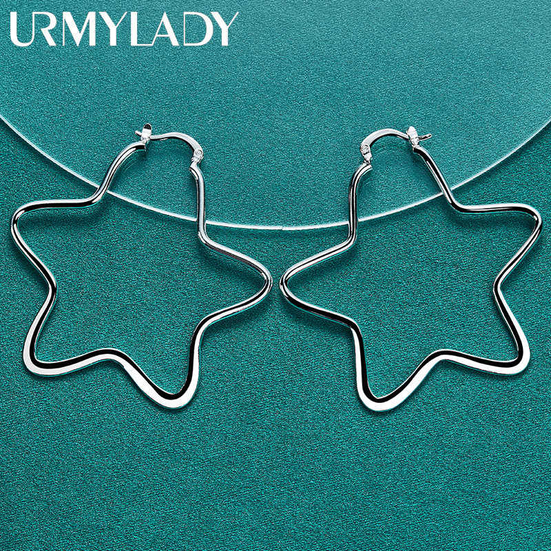 URMYLADY Bạc 925 Ngôi Sao Bông Tai Nữ Thời Trang Cưới Đính Hôn Tiệc Trang Sức Quyến Rũ
