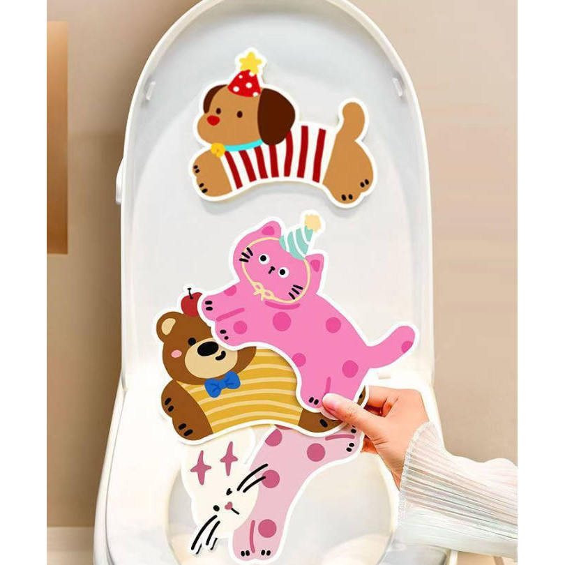 1 / 3 Miếng Dán Khử Mùi Nắp Bồn Cầu - Hoạt Hình Dễ Thương Phòng Tắm Air Fresh Patch - Decal Trị Liệu Tủ Quần Áo - Bánh Ngọt Trang Trí Tường - Đa Phong Cách, Tự Dính, Chống Thấm Nước