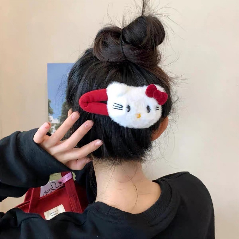 Kẹp Tóc Mèo Sang Trọng Kawaii - Phụ Kiện Tóc Trang Điểm Tiệc - Dây Buộc Tóc Nữ - Phong Cách INS, Ngọt Ngào, Dễ Thương - Quà Tặng Cho Bé Gái - Phim Hoạt Hình Barrettes