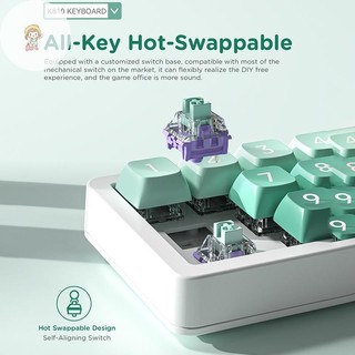 TWE 12 Phím Macro Tùy Chỉnh Có Thể Lập Trình Hoàn Toàn Nóng Hoán Đổi Cơ Khí RGB Ánh Sáng Numpad Chơi Game Cho Win VN