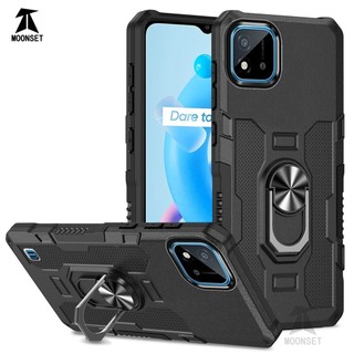 Dành Cho Realme C20 / C11 2021 Ốp điện thoại PC Cứng Lưng Mềm TPU Cạnh Bảo Vệ Camera Giá Đỡ Nhẫn Chân Đế Chống Sốc Mỏng Bao