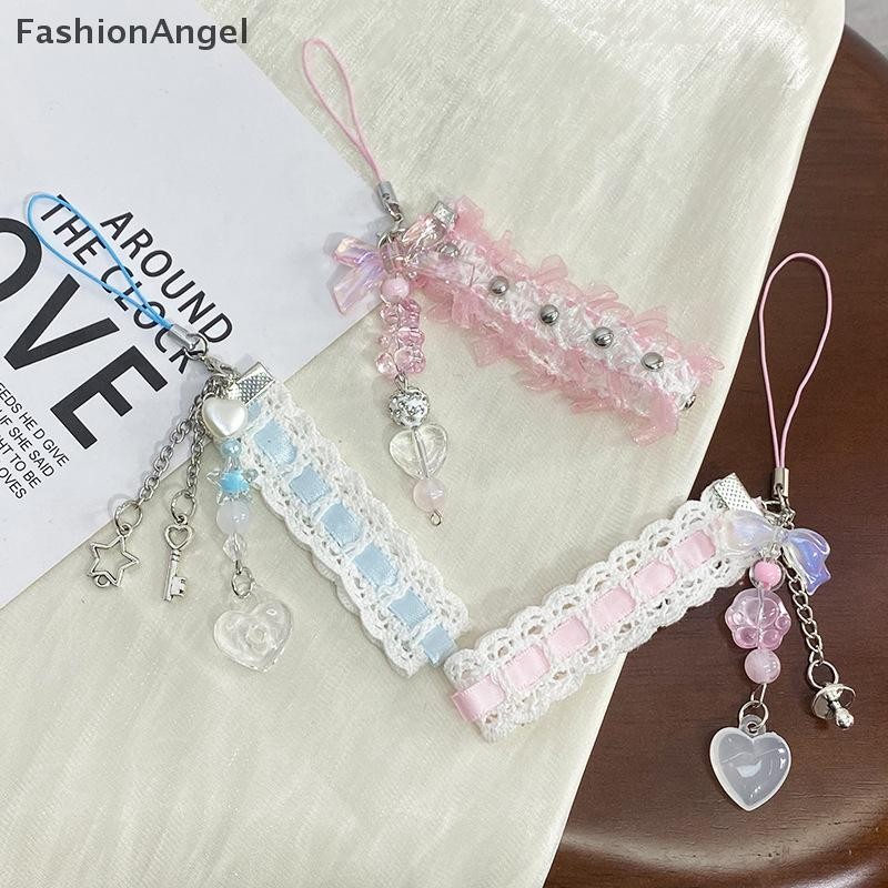 FashionAngel Y2k Ren Ruy Băng Dây Xích Điện Thoại Ngọt Ngào Thoáng Mát Gấu Tình Yêu Móng Vuốt Mặt Dây Quyến Rũ Tai Nghe Dây CCD Dây Đeo Túi Trang Trí VN