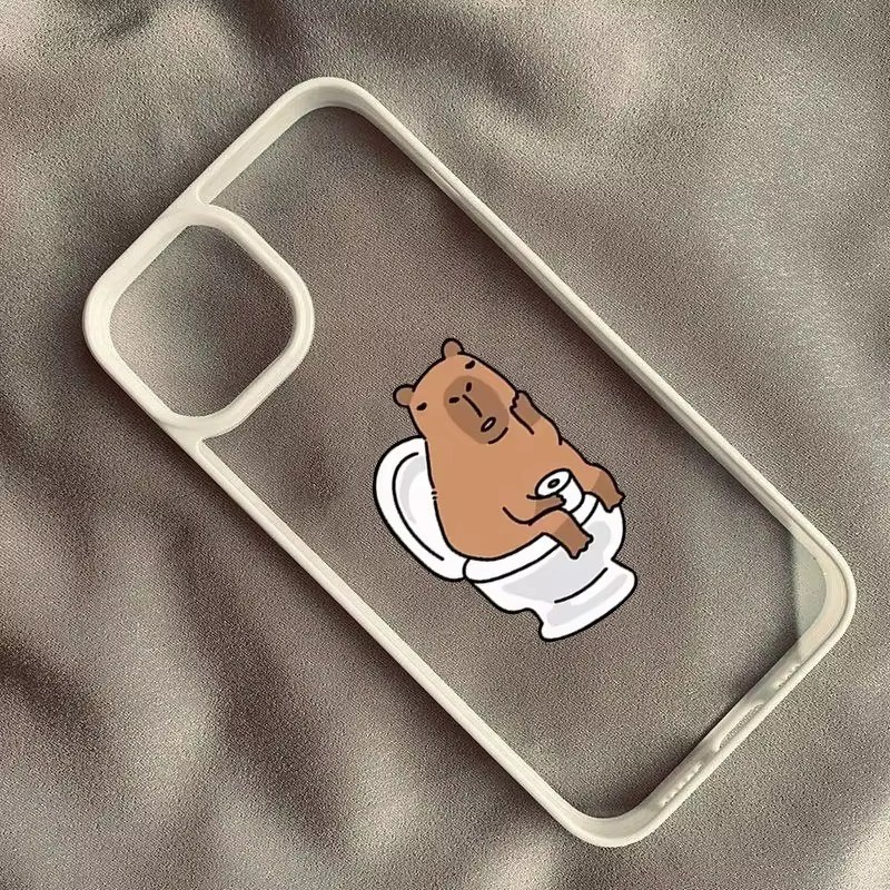 Ốp Điện Thoại Cặp Đôi Capybara Hoạt Hình Dễ Thương Cho Samsung S24 S25 Ultra S24 S23 FE S23 S22 S21 Plus S20 S21 FE Thỏ Gấu Trong Suốt