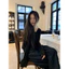 Pure Desire Sweet and Spicy Hollow out Back-Exposed Long-Sleeved T-shirt Women's Autumn Design Sense Back Strap All-Matching Short Bottoming Shirt Ins 646e
