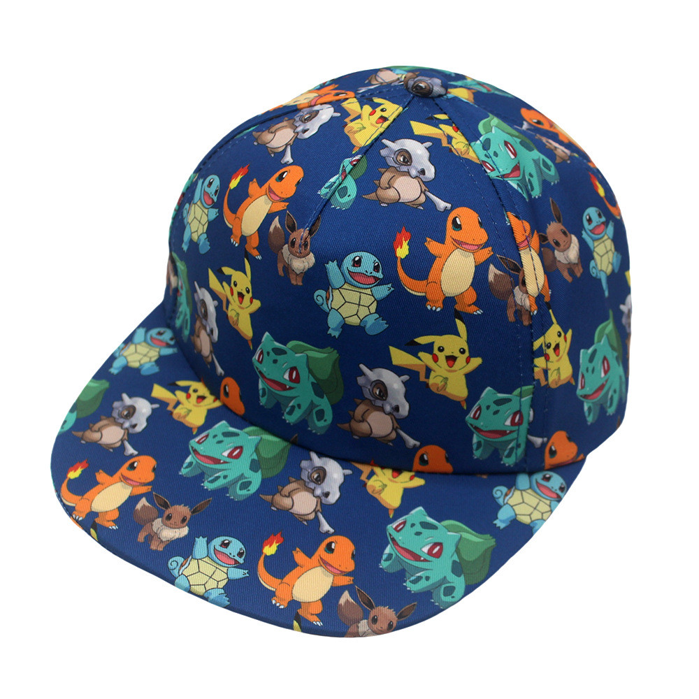Bạn Hoạt Hình Dễ Thương Pokemon Pikachu In Vành Phẳng Hip Hop Mũ Charmander Bulbasaur Mũ Bóng Chày