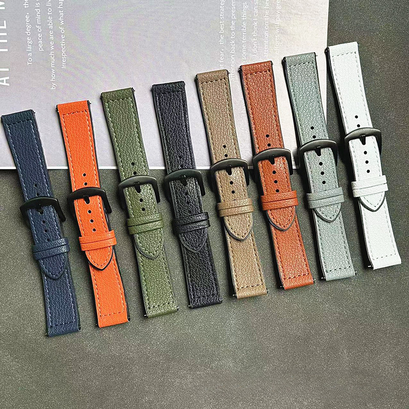 Chống Thấm Nước Nhanh Da Phát Hành Đồng Hồ Silicon Dây Đeo 20 Mm 22 Mm PU TPU Đồng Hồ Thay Thế Vòng Tay Nam Nữ Cho Đồng Hồ Thạch Anh Thông Minh Nhiều Màu Sắc Thường Ngày
