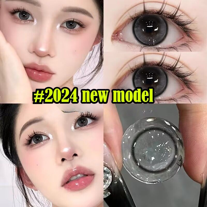 1 cặp Kính áp tròng cho người cận thị nửa năm 14.0mm14.2mm 14.5mm kính áp tròng mềm đôi mắt đầy màu sắc Thoải mái cho mắt Hộp 1102