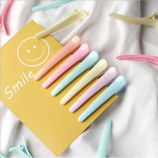 Set 10 Kẹp Tóc Mỏ Vịt Nhựa Màu Trơn, Kẹp Cố Định Làm Tóc HaminStore