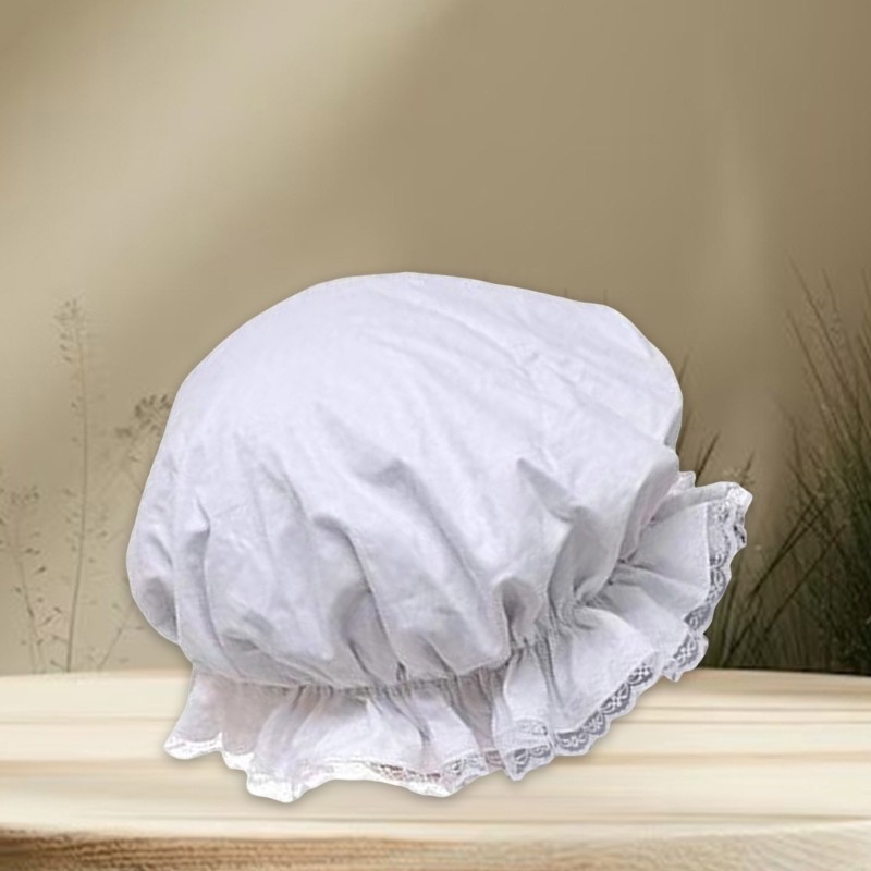 Vic Người Giúp Việc Bonnet Satins Xù Vành Tinh Tế Ren Cho Nữ Halloween Cosplay Mũ Phụ Kiện