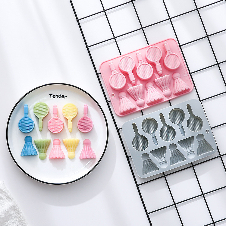 10 Khoang Chủ Đề Cầu Lông Mô Hình Khuôn Silicon Chocolate Epoxy Khuôn Trang Trí Bánh Khuôn Làm Đá DIY Dụng Cụ Nướng Bánh