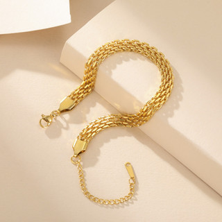 Skyrim Titan Thép Không Gỉ Vòng Tay Đơn Giản Mạ Vàng 18K 5.8MM / 8MM Chiều Rộng Trang Sức Thời Trang Cho Nam Nữ