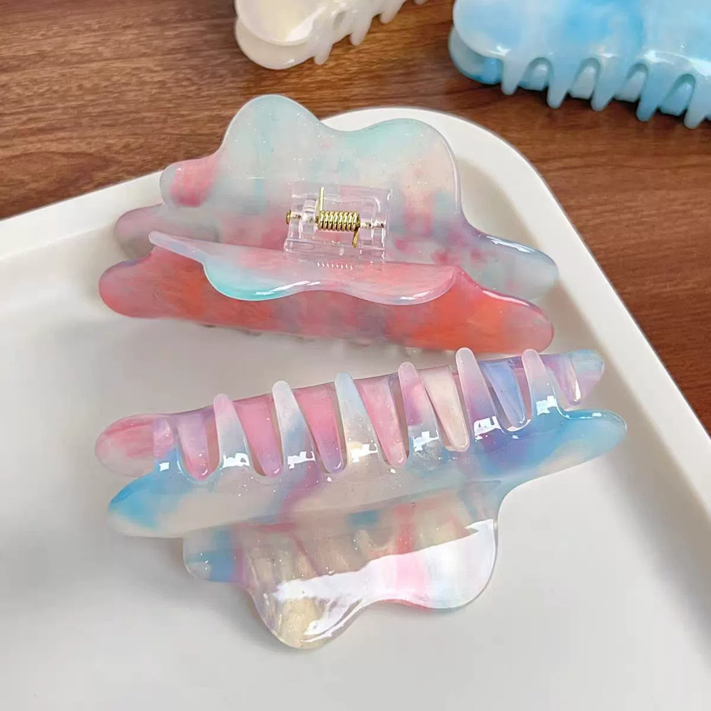 [Yunyuan] Kẹp lấy thay đổi màu sắc Đám mây Acrylic đổi màu sắc Cảm giác cao cấp Kẹp tóc đuôi ngựa Dopamine tươi mát và tinh tế Kẹp tóc thanh lịch cá tính Phụ nữ