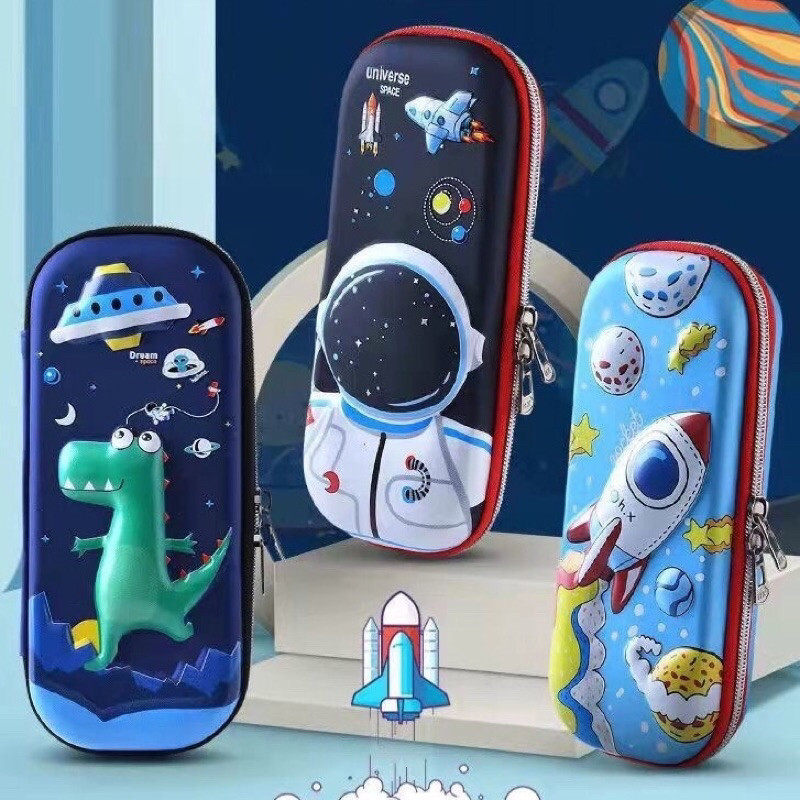 Hộp Đựng Bút Họa Tiết In Nổi 3D Vải Chống Thấm Nước Nhiều Mẫu Cute Khóa Kéo Dễ Thương