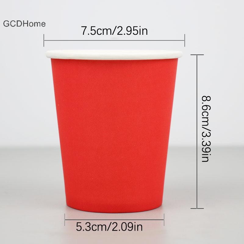 Gcdhome 10 CÁI 9oz 250ml Cốc giấy dày rắn Cốc dùng một lần Tiệc cưới Sinh nhật Ngày lễ Bộ đồ ăn dùng một lần HOT