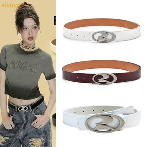 Siyuyan Vintage Y2k Da Nữ Thắt Lưng Unisex Thời Trang Hình Học Ngọn Lửa Khóa Thắt Lưng Thắt Lưng Dây Thắt Lưng Cho Quần Jean Phụ Kiện VN